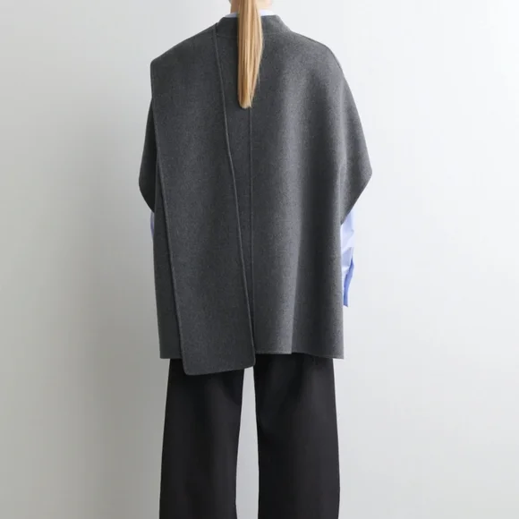 COS Gray Wool Poncho - Picture 3 of 7